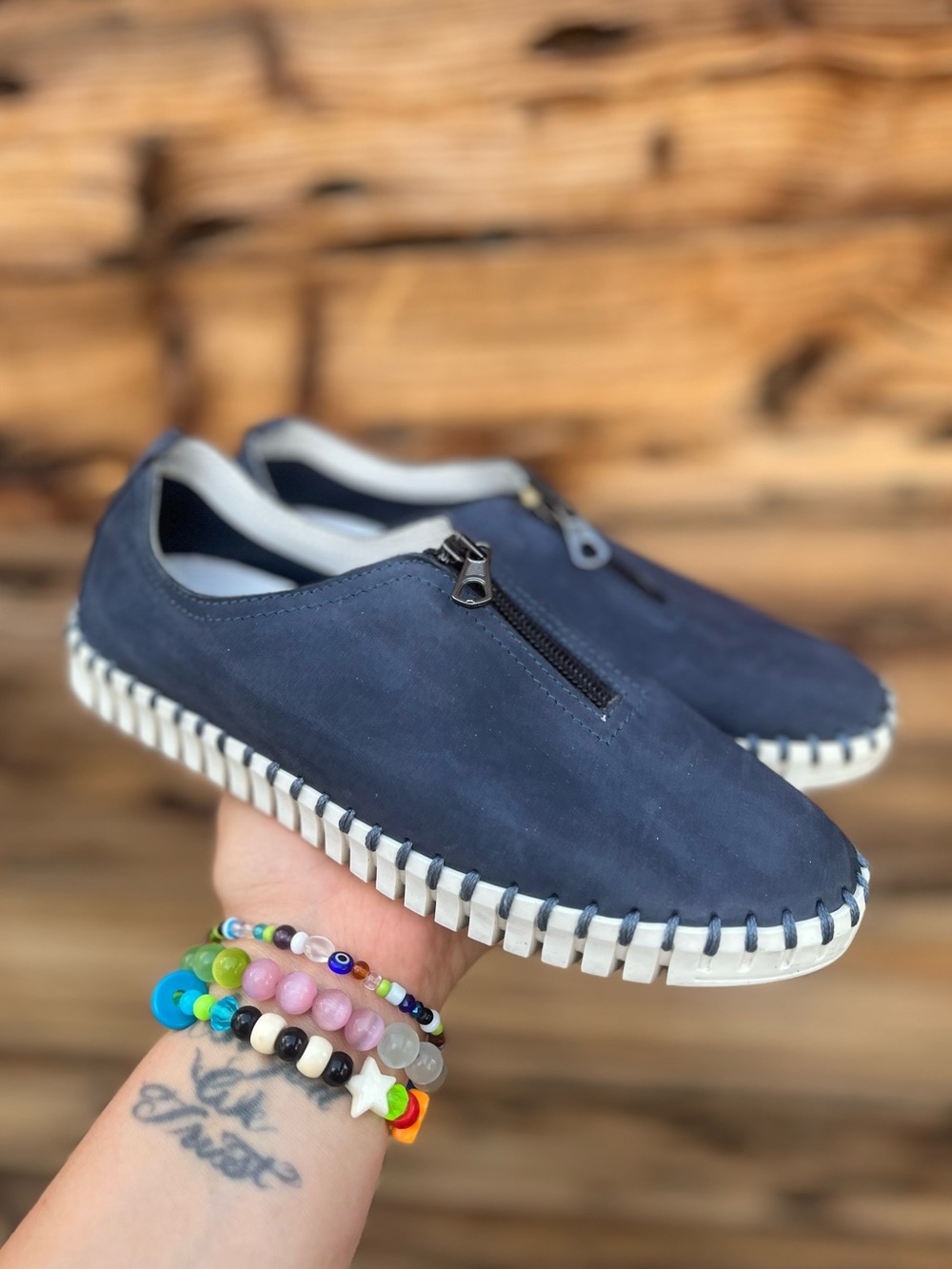 ERIC MICHAEL | Made in Italy Navy Slip-On Sneakers with White Sole 6